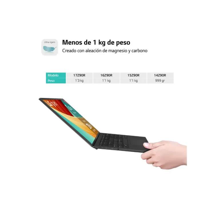 Portátil LG Gram 17Z90R-E.AD78B i7-1360P RTX 3050 32GB 1TB 17" W11H