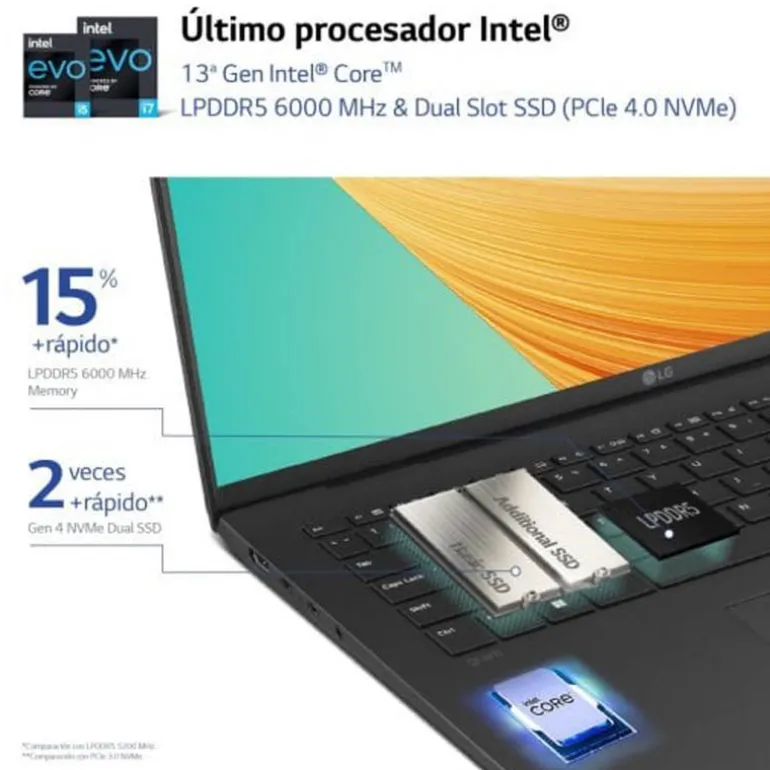 Portátil LG Gram 17Z90R-G.AA75B i7-1360P RTX 3050 16GB 512GB 17" W11H