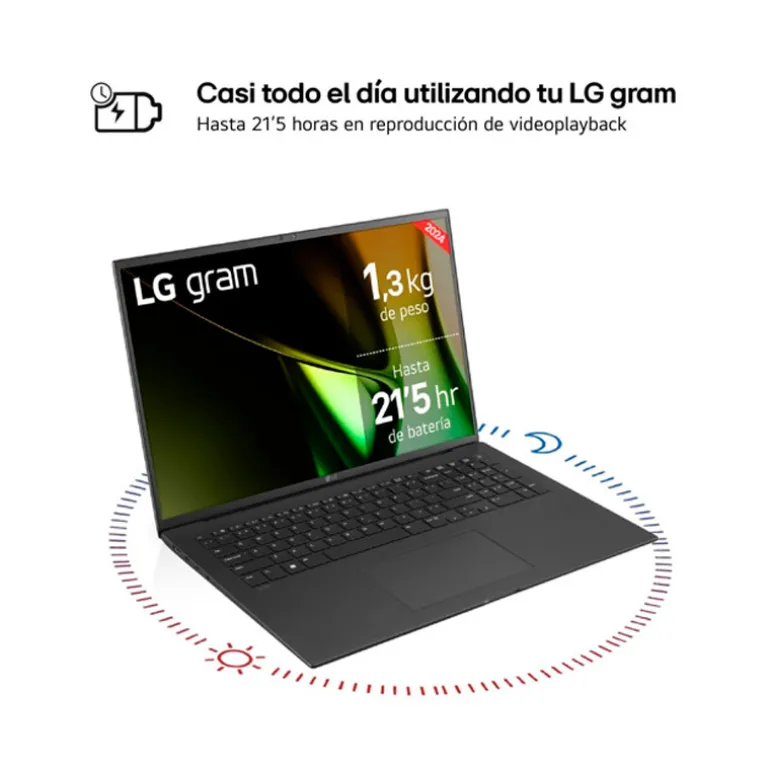 Portátil LG Gram 17Z90S-G.AD7BB U7-155H 32GB 2TB 17" W11H