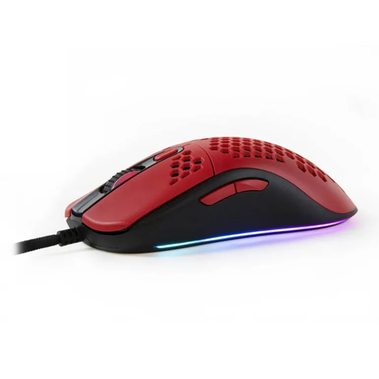 Ratón Arozzi Favo Ultra Light Gaming 16000 Dpi Negro Rojo