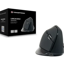 Ratón Conceptronic LORCAN03B Vertical 1600DPI 6 Botones Negro