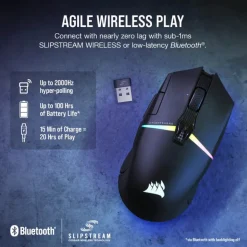 Ratón Corsair Nightsabre 26000 Dpi RGB Wireless