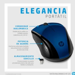 Ratón HP 220 1600 Dpi Inalámbrico Azul Lumiere