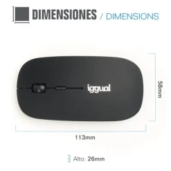 Ratón iggual Bluetooth BOM 1600 Dpi Negro