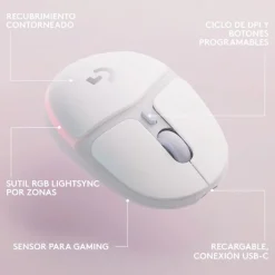 Ratón Logitech G705 RGB Lightsync 8200 Dpi Lightspeed Wireless Blanco