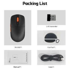 Ratón Royal Kludge RKM30 12000 Dpi 41g Wireless Black Orange