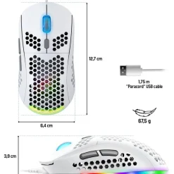 Ratón Spirit of Gamer Ratón Pro M4 12800 DPI Blanco