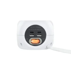 Regleta Nanocable Base Enchufe 4 USB Blanco