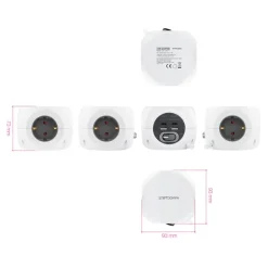 Regleta Nanocable Base Enchufe 4 USB Blanco