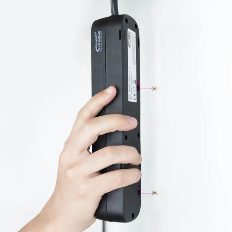 Regleta Nanocable Interruptor 6 Tomas 1.4m Negro