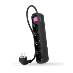 Regleta Nanocable Interruptor 4 Tomas 1.4m Negro