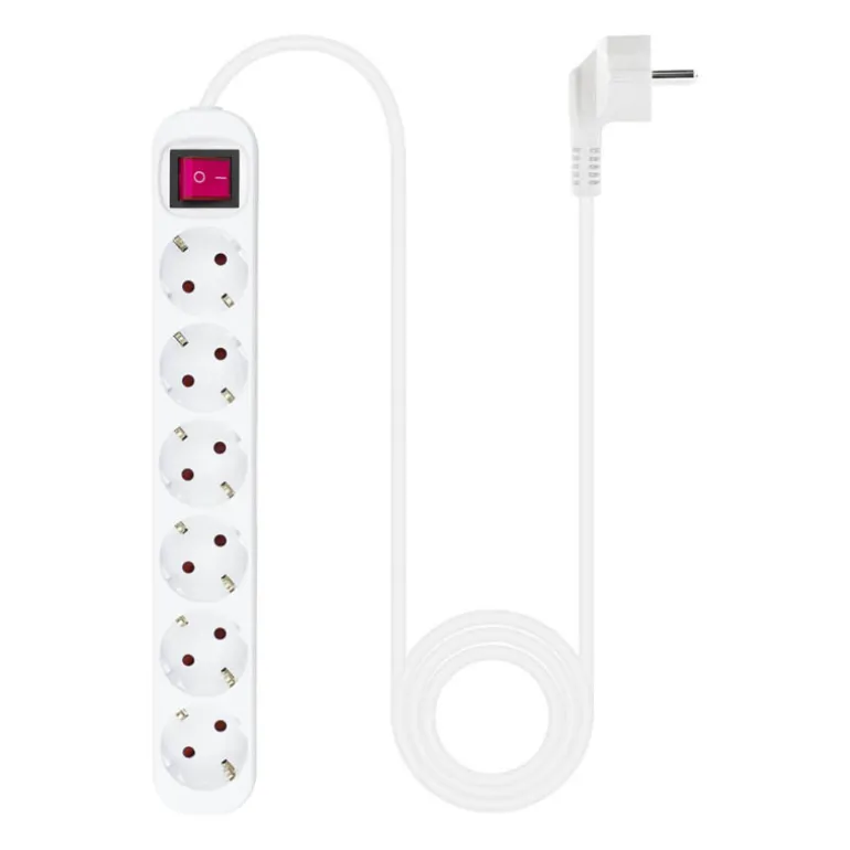 Regleta Nanocable Interruptor 6 Tomas 1.4m Blanco