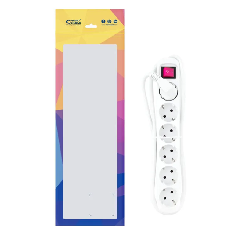 Regleta Nanocable Interruptor 6 Tomas 1.4m Blanco