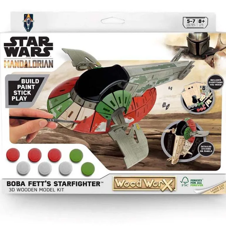 Réplica Woodwork Madera Para Pintar Star Wars Boba Fett Slave 1