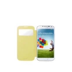 Samsung Galaxy S4 Naranja Con Ventana Frontal Amarillo - Funda Móvil