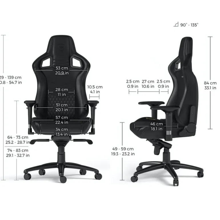 Silla Gaming Noblechairs Epic Real Cuero Negro