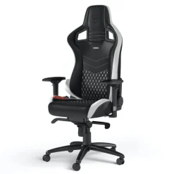 Silla Gaming Noblechairs Epic Real Cuero Blanco Rojo