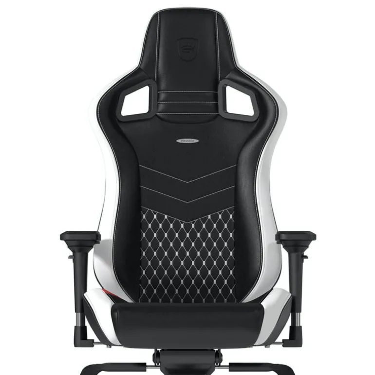 Silla Gaming Noblechairs Epic Real Cuero Blanco Rojo