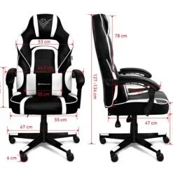Silla Gaming Phoenix Trophy Cuero Negro/Blanco