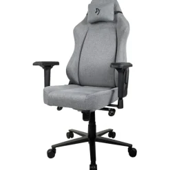 Silla Oficina Arozzi Primo Woven Fabric Gris Logo Negro