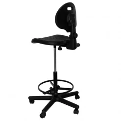 Silla Taburete Poliuretano Negro