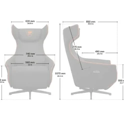 Sillón Gaming Cougar Magus Negro/Naranja