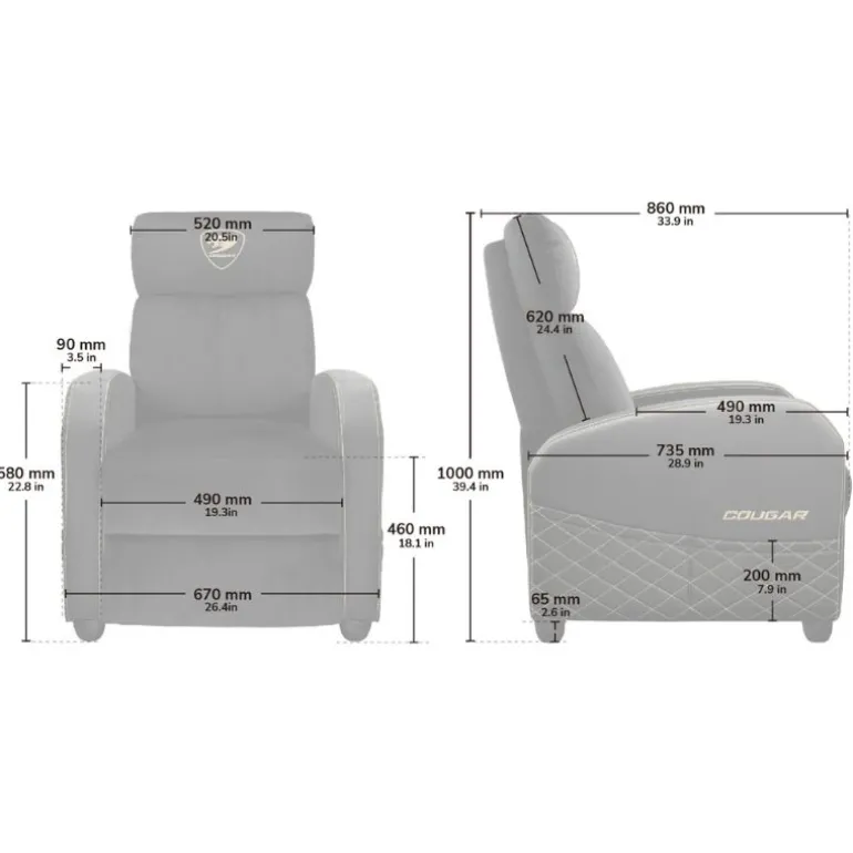 Sillón Gaming Cougar Ranger Elite Navy Azul