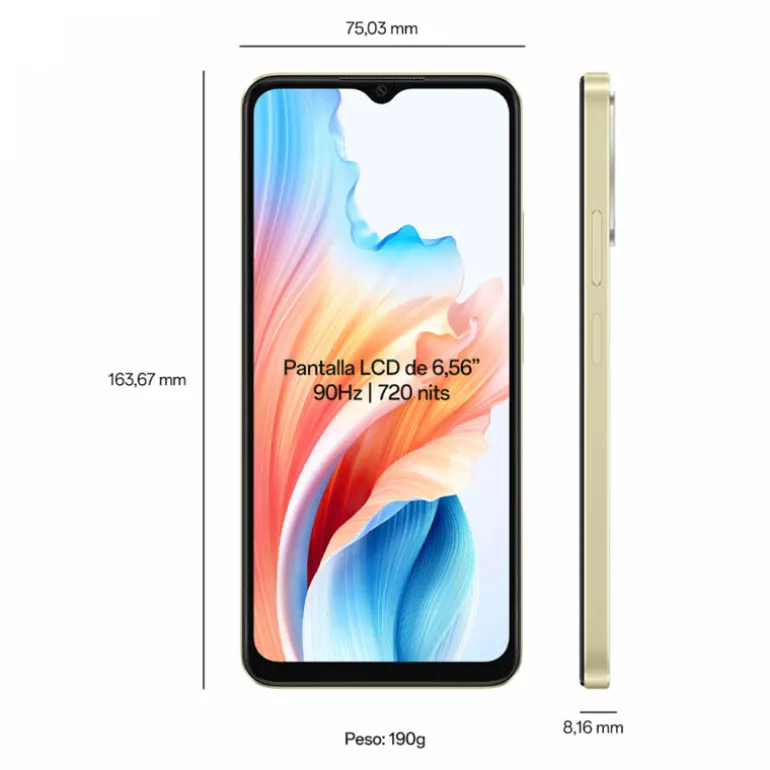 Smartphone/Móvil Oppo A38 6.56" 4GB 128GB 4G Dorado