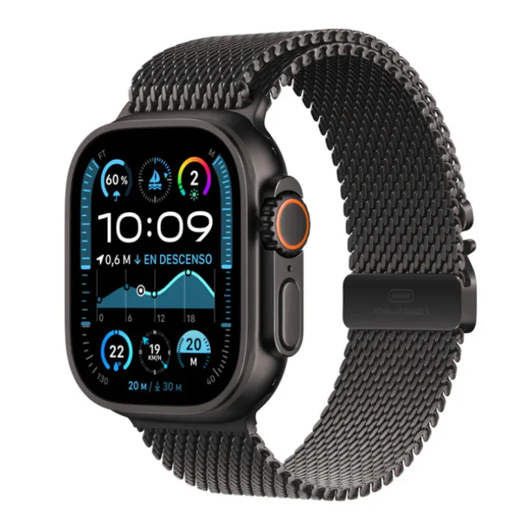 Smartwatch Apple Watch Ultra 2 2024 49mm GPS+Cell Caja Titanio Negro Pulsera Milanese Loop L