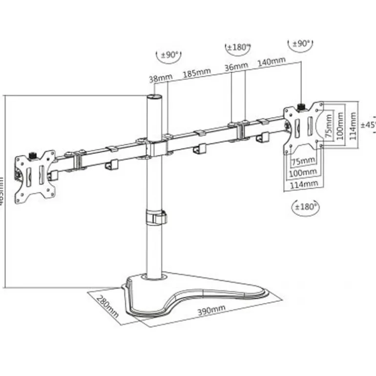 Soporte Ewent EW1536 Sobremesa Dual 32"