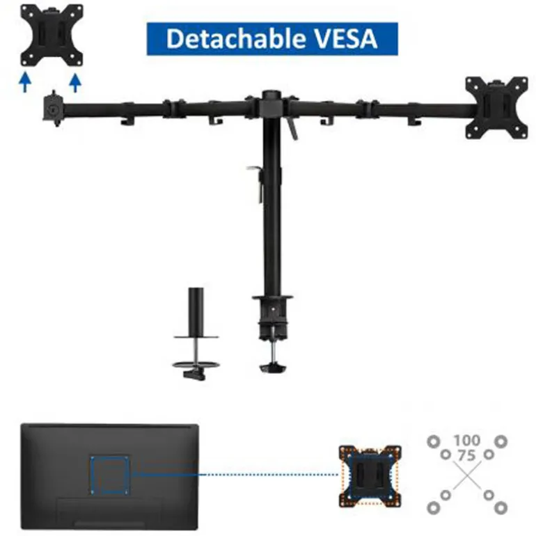 Soporte Monitor Ewent EW1512 Brazo Dos Monitores 13-27"