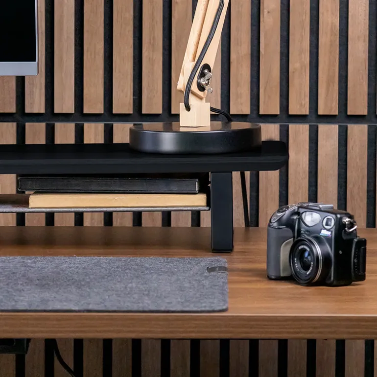 Soporte Monitor Phoenix Harmony Elevador Madera Negro