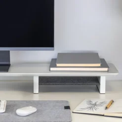 Soporte Monitor Phoenix Harmony Elevador Madera Blanco