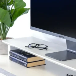 Soporte Monitor Phoenix Harmony Elevador Madera Blanco