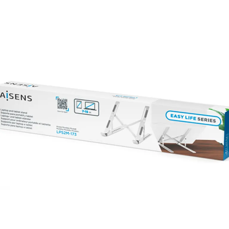 Soporte Portátil Aisens LPS2M-173 De Sobremesa Ajustable 10-15" Hasta 3kg Plata