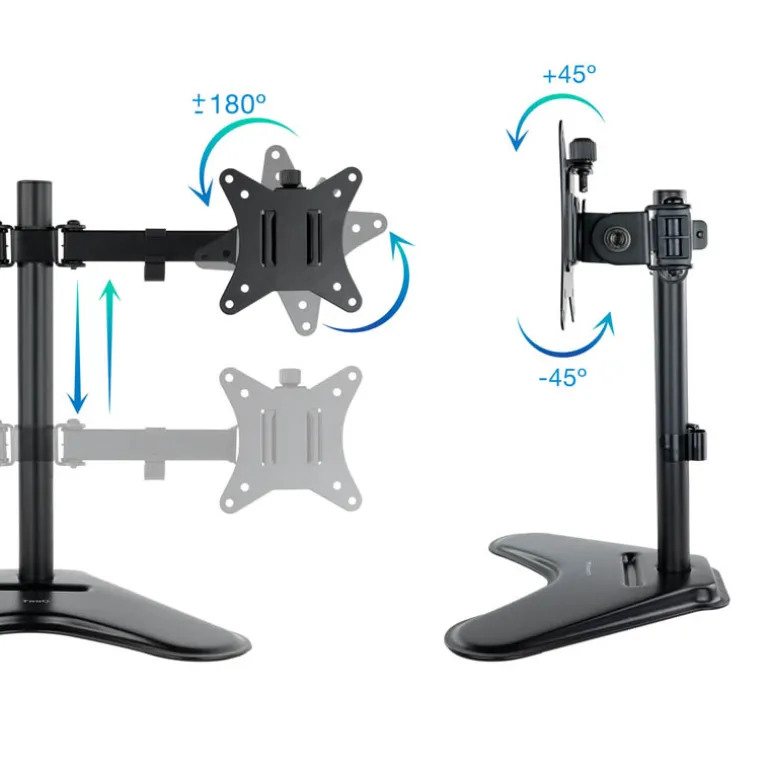 Soporte Tooq DB1702TN-B Mesa Dual 17/32"