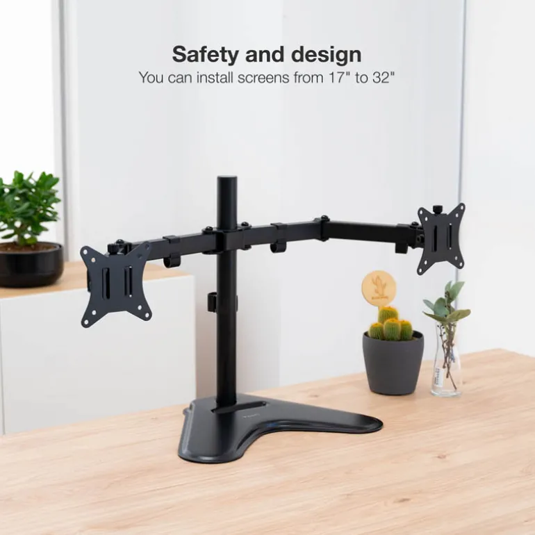 Soporte Tooq DB1702TN-B Mesa Dual 17/32"