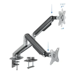 Soporte Tooq DB4132TNR-G Sobremesa Dual 17/32"