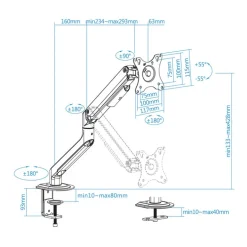 Soporte Tooq DB4032TNR-G Sobremesa 17/32