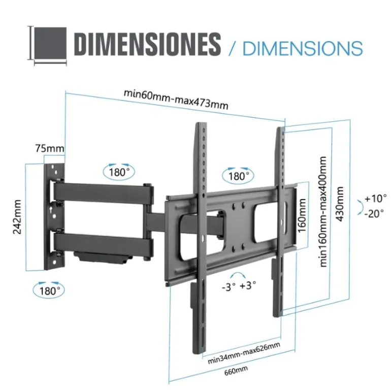 Soporte TV iggual SPTV13 37-70 50kg Pared Full