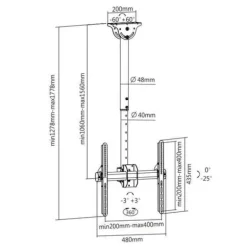 Soporte TV TooQ LPCE1155TSLI-B 32"-55" 50kg Negro