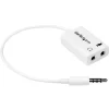 Startech Adaptador Auriculares Micrófono Mini-Jack 3.5mm 4 Pines Conectores Auriculares - Adaptador