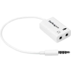 Startech Adaptador Auriculares Micrófono Mini-Jack 3.5mm 4 Pines Conectores Auriculares - Adaptador