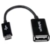 Startech Cable Adaptador 12cm Micro USB Macho a USB A Hembra OTG Para Tablets Smartphones - Negro -