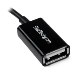 Startech Cable Adaptador 12cm Micro USB Macho a USB A Hembra OTG Para Tablets Smartphones - Negro -