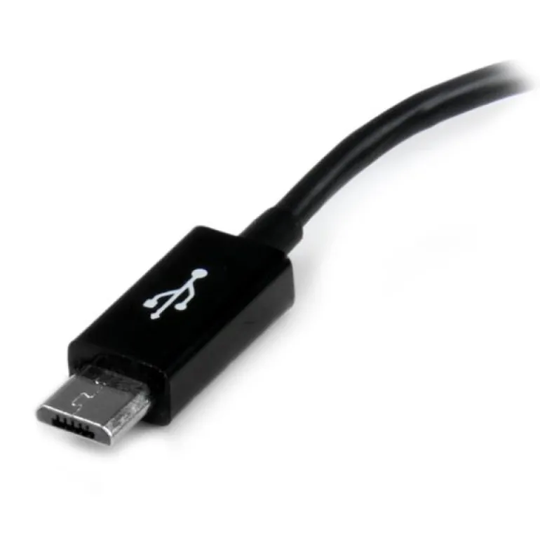 Startech Cable Adaptador 12cm Micro USB Macho a USB A Hembra OTG Para Tablets Smartphones - Negro -