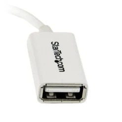 Startech Cable Adaptador Micro USB a USB OTG Blanco de 12cm - Macho a Hembra - Cable USB