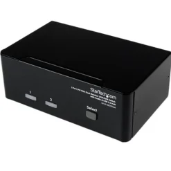StarTech Conmutador KVM 2Puertos Doble Monitor DVI/VGA Audio 4 Puertos USB - Switch