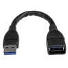 Startech Extensor USB 3.0 - USB 3.0 SuperSpeed 15cm Negro - Cable USB