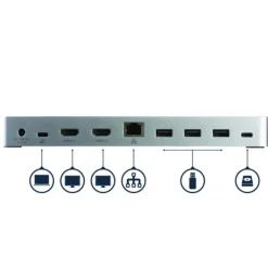 Startech USB-C Con MST Para Monitores Duales 5 Puertos USB 3.0 - Dock Station